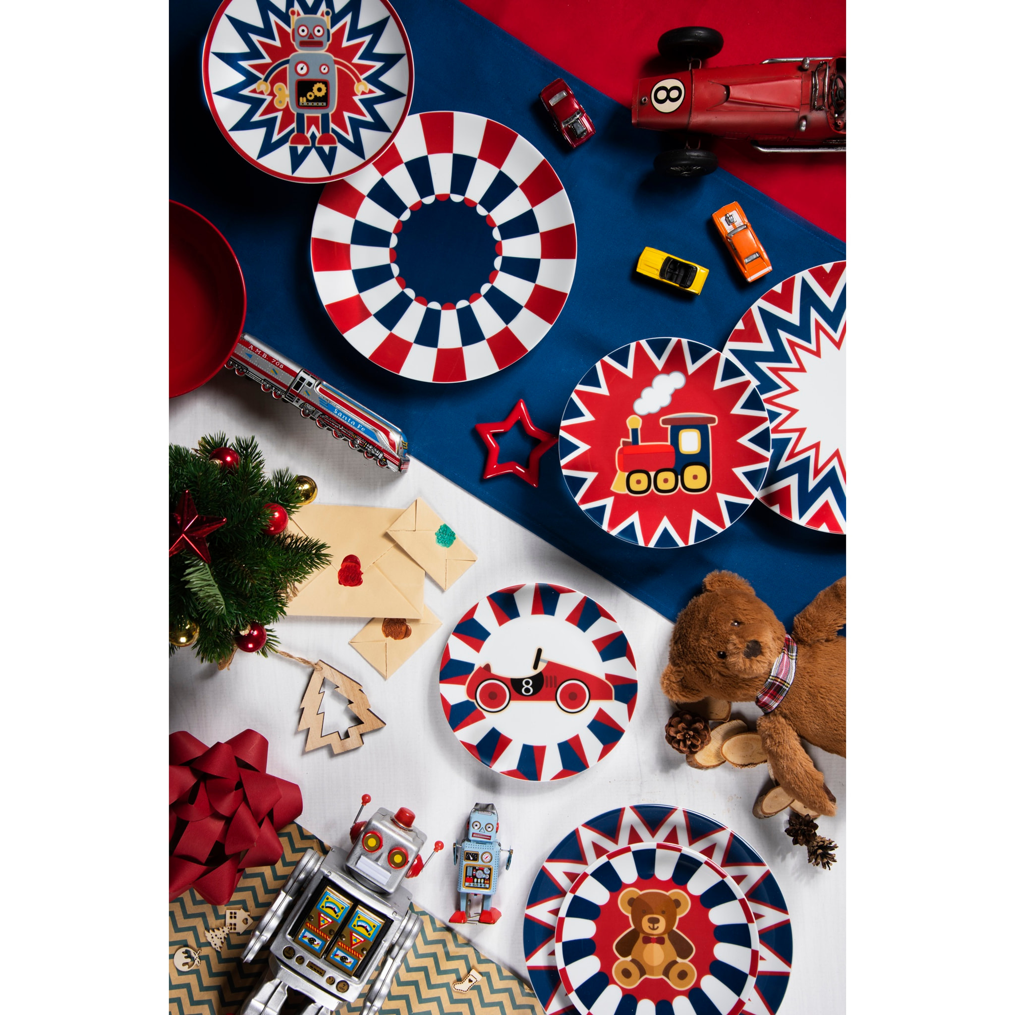 Servizio piatti 12 pezzi Excelsa - Vintage Toys, porcellana e ceramica multicolore