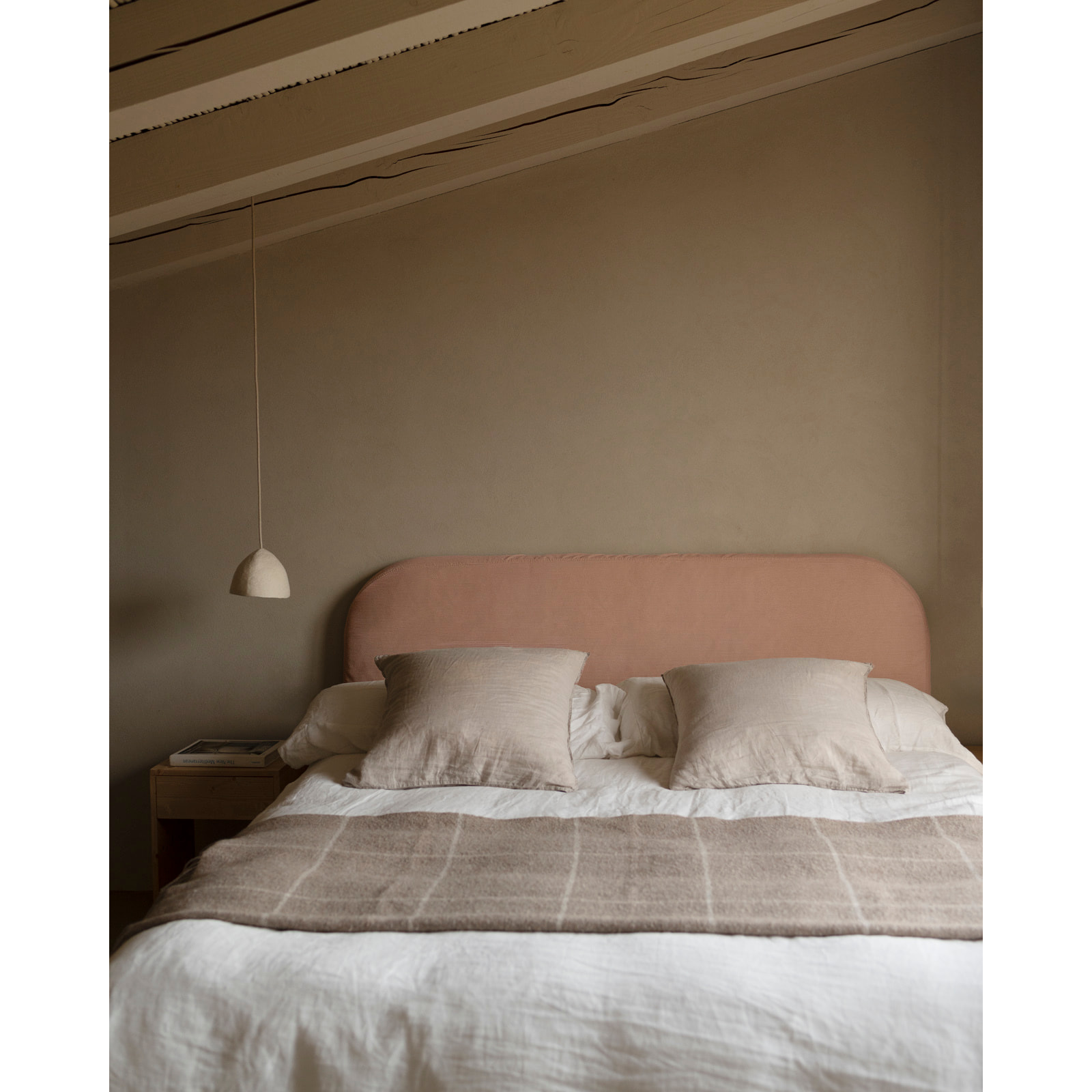 Housse pour tête de lit en velours côtelé corail en différentes tailles