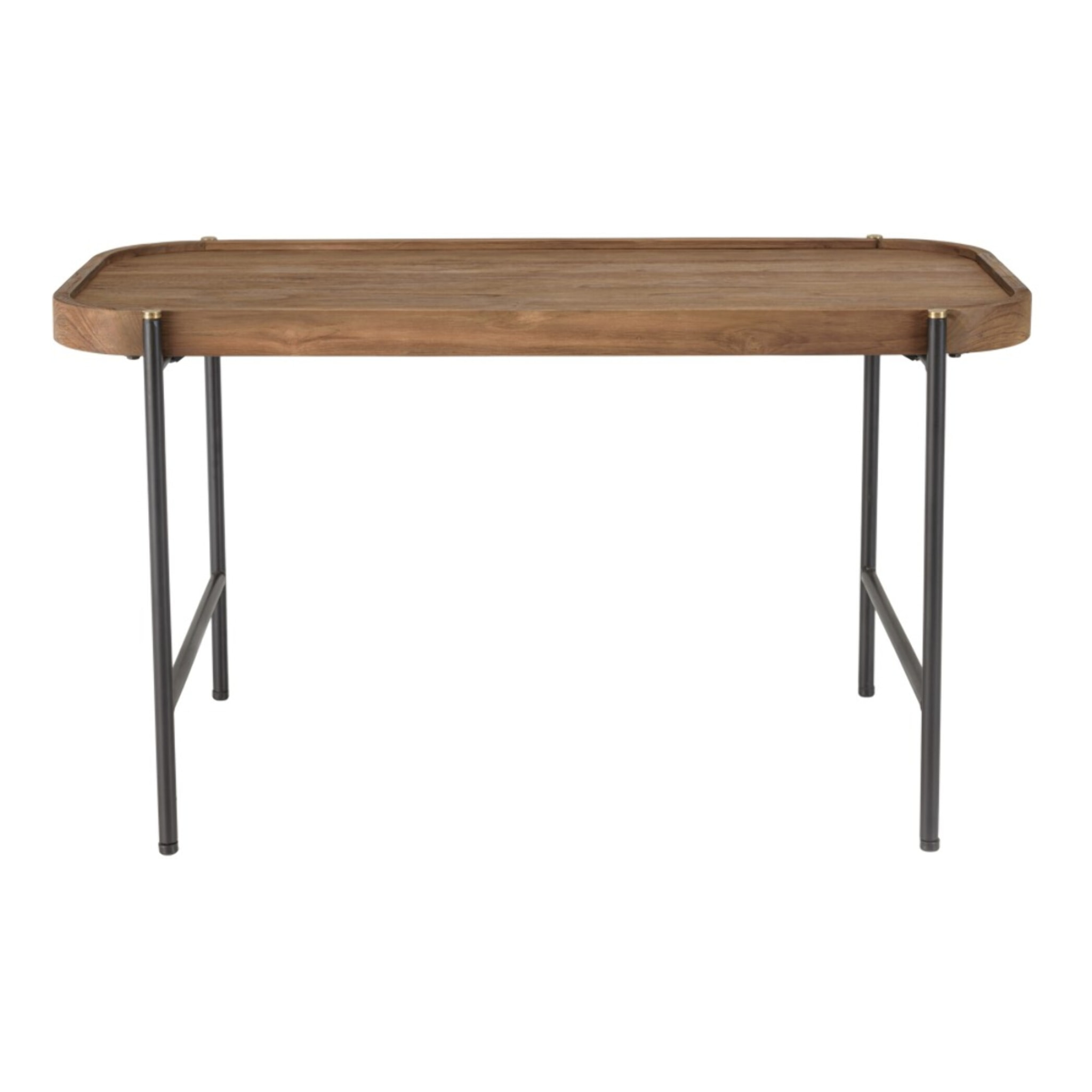 SIXTINE - Table basse ovale 85x43cm plateau en bois de teck recyclé