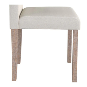 Lot de 2 chaises en tissu beige et pieds en bois de chêne - Havane