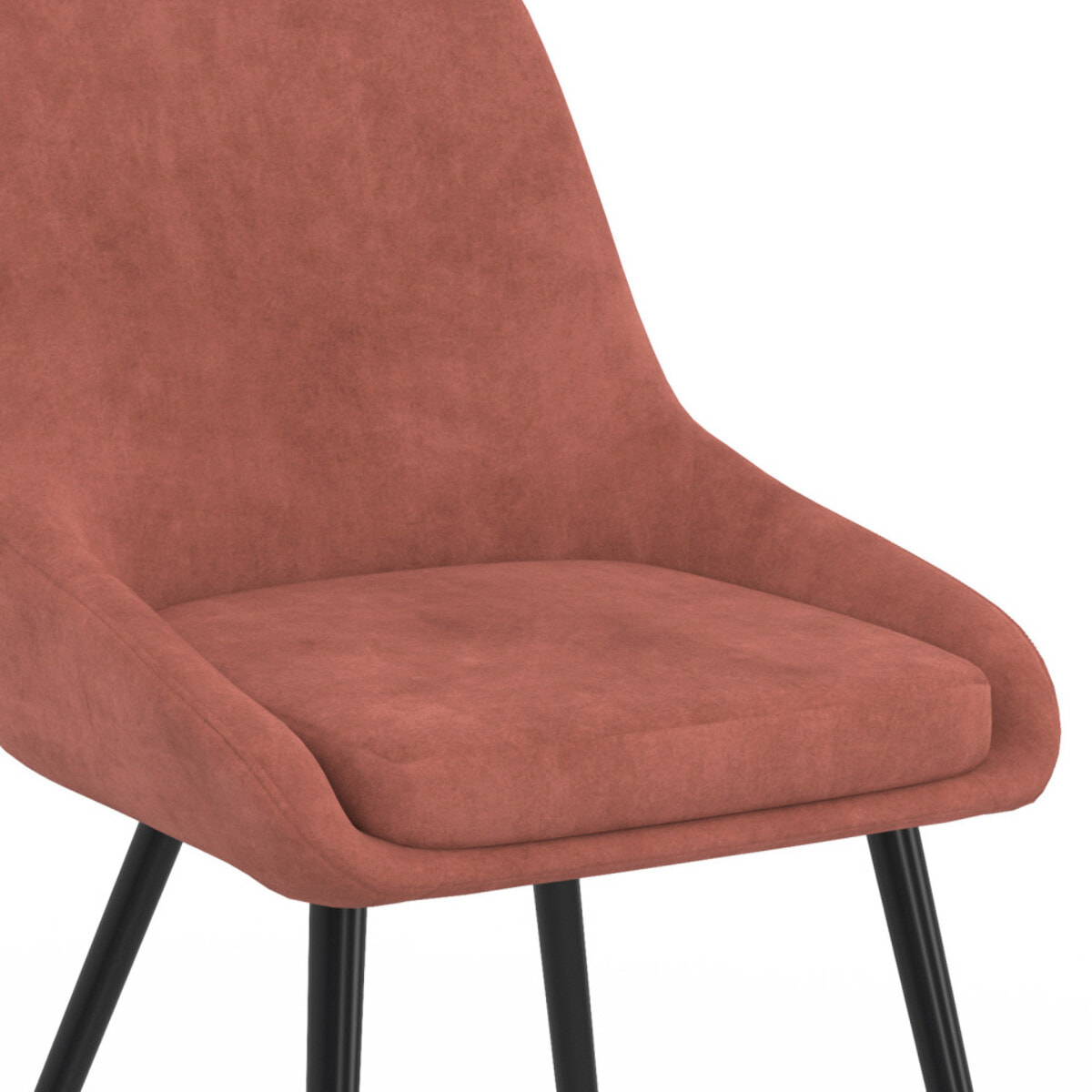 Chaises Olivia en velours et pieds métal - Terracotta