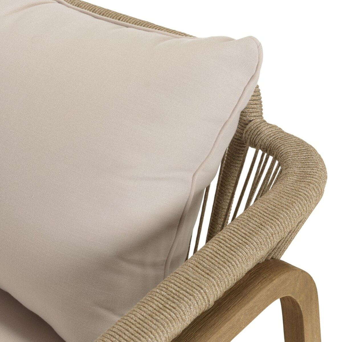 CELESTIN - Salon de jardin 5 places bois acacia/cordage synth. beige