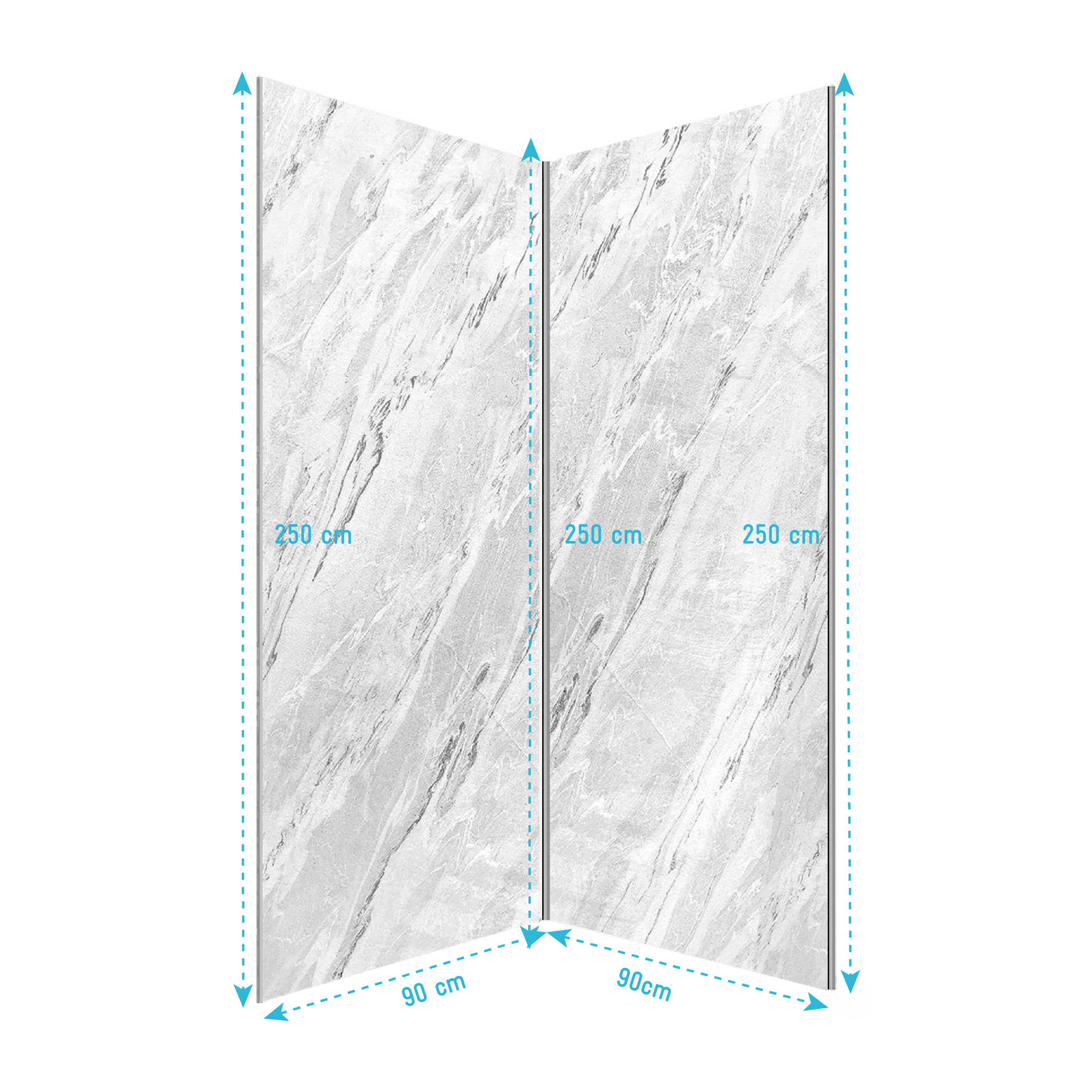 Pack 2 Panneaux Muraux Pierre Artic Storm 90x250cm + Profilés Chrome - STONE'IT