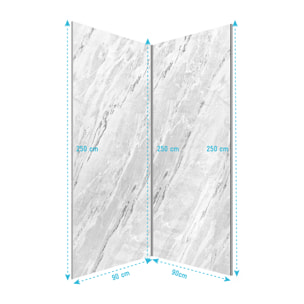Pack 2 Panneaux Muraux Pierre Artic Storm 90x250cm + Profilés Chrome - STONE'IT