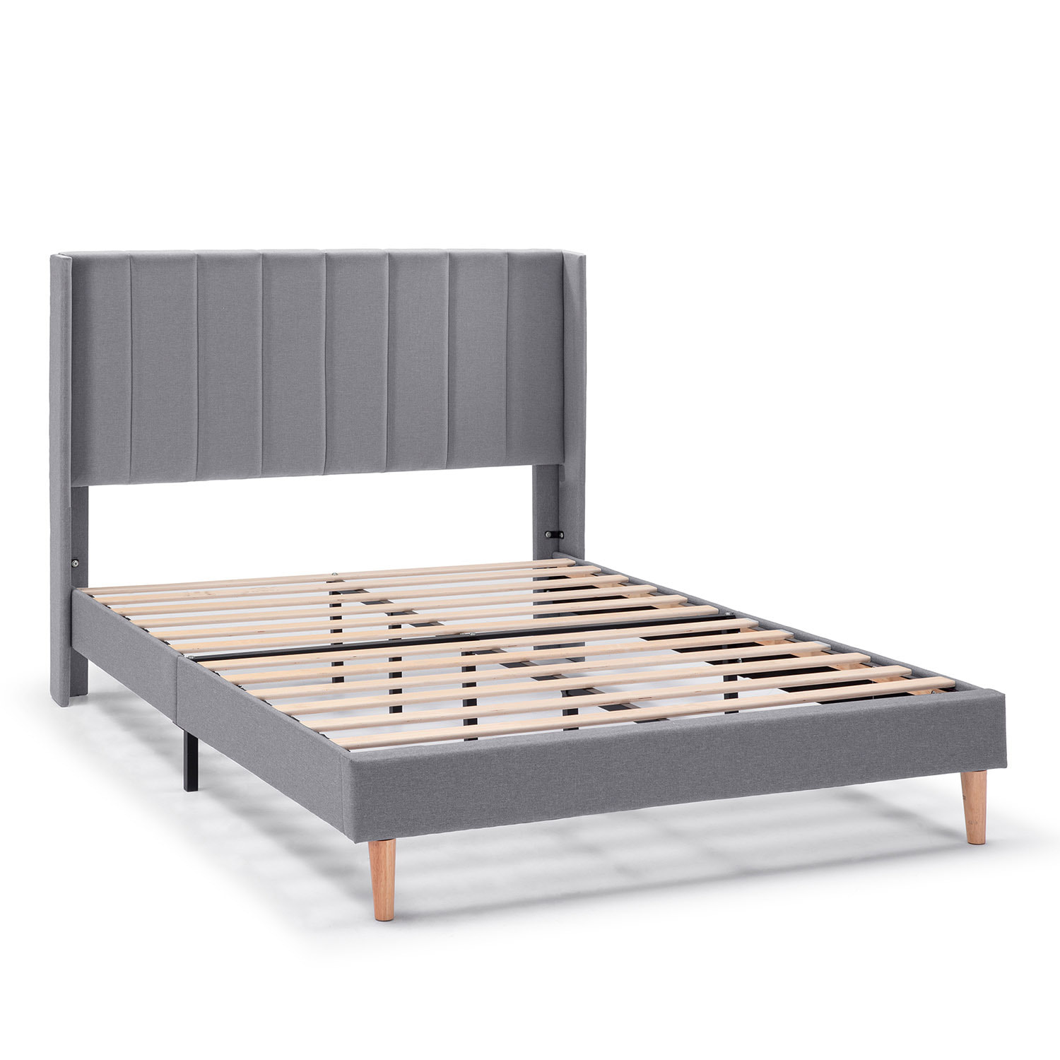 Estructura de cama tapizada Noelia de 30 cm Gris Oscuro