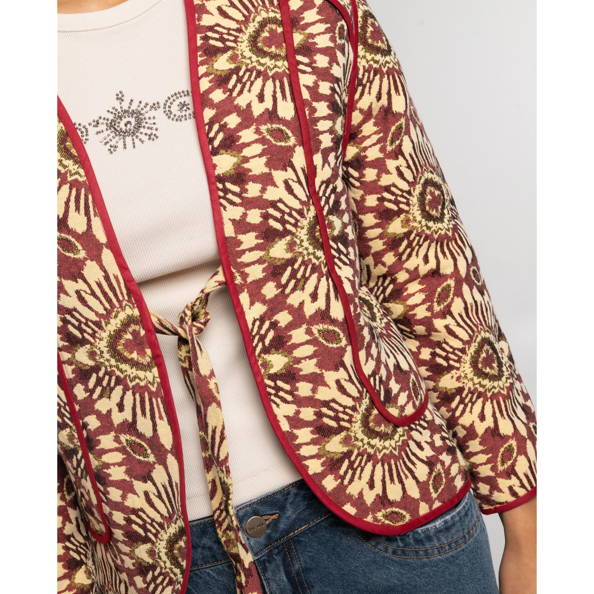 Chaqueta acolchada de mujer con estampado