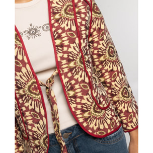 Chaqueta acolchada de mujer con estampado