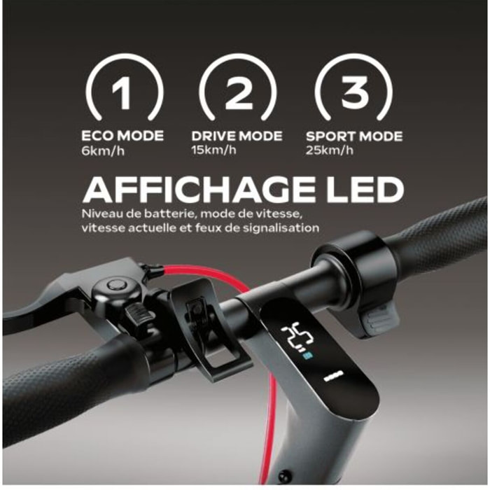URBANGLIDE Ride 100 Pro 2 – Trottinette Électrique 350W – Autonomie 30 km – Roues 10" Increvables – Suspensions Avant/Arrière –