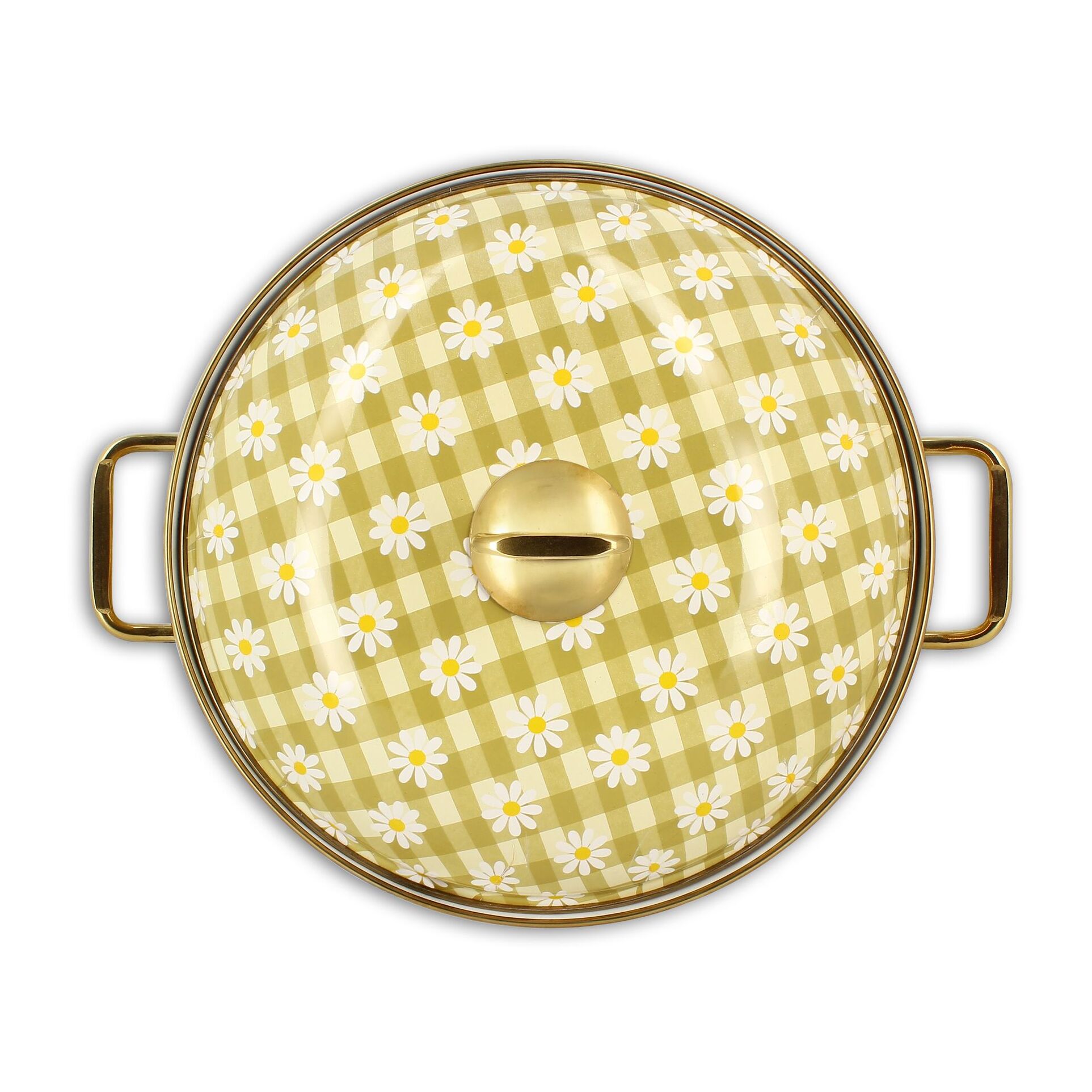 Marmite 24cm en acier émaillé avec motif margherite - tous feux DAISY