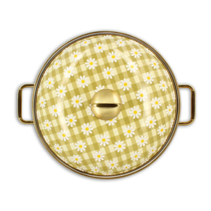 Marmite 24cm en acier émaillé avec motif margherite - tous feux DAISY