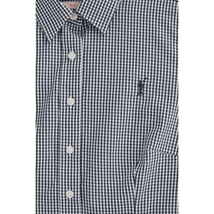 Camisa de cuadros vichy azul marino con logo Rigby Go