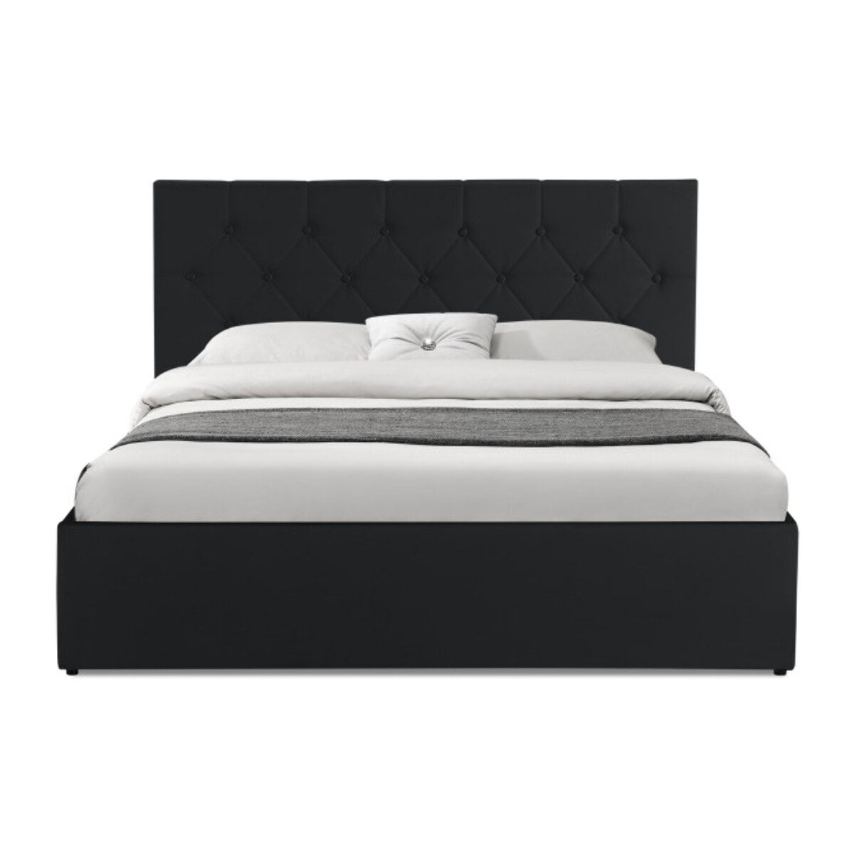 Lit coffre Hanna 140x190cm simili cuir noir