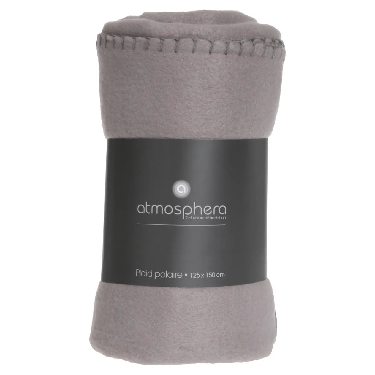 Plaid polaire gris souris 125x150cm