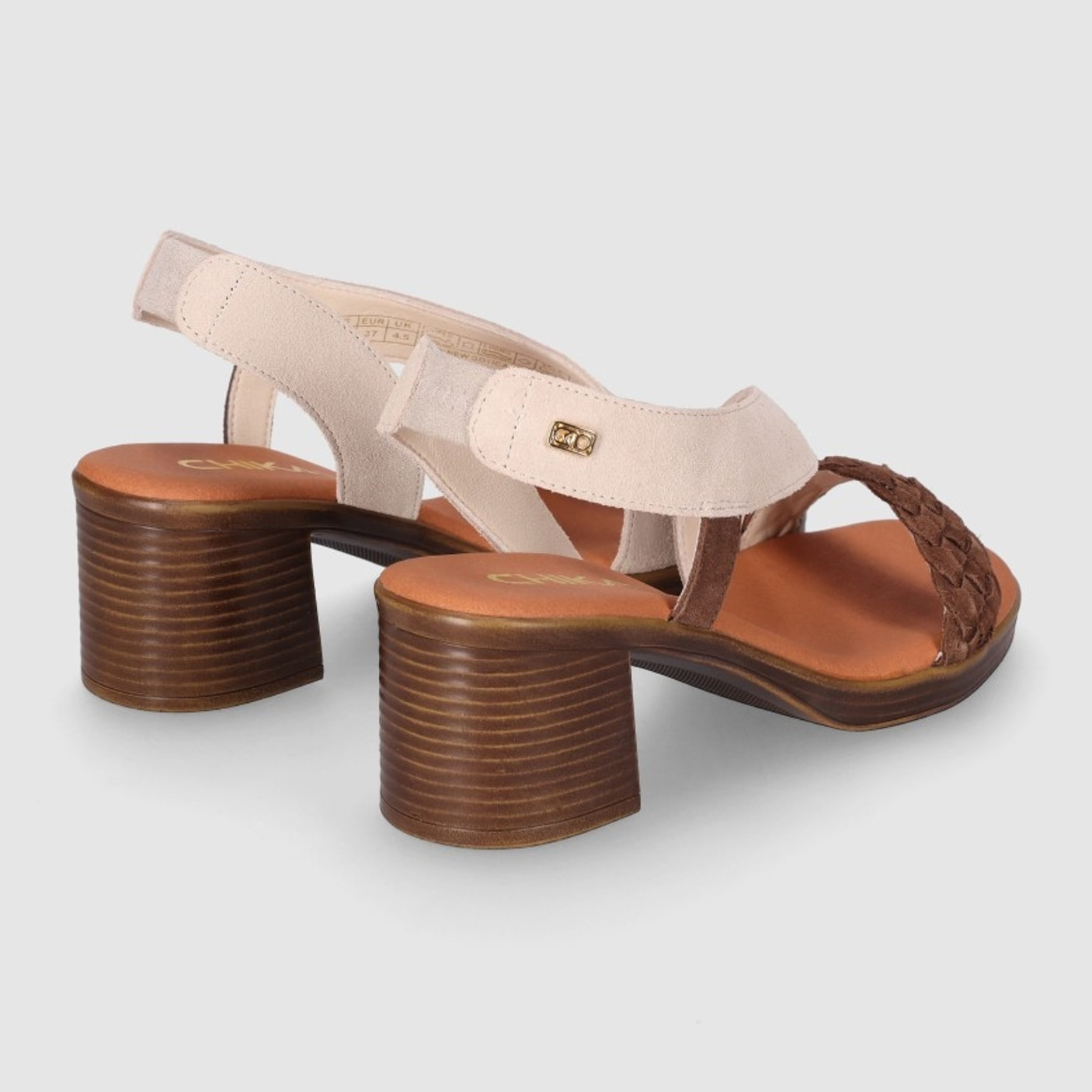 Sandalias de Serraje - Multi Marron - Tacón: 6 cm