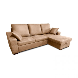 Sofá cama con chaiselongue reversible 4 plazas Edna Piedra