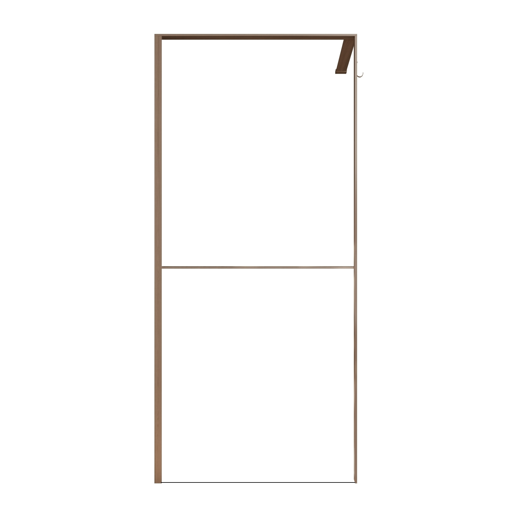 Paroi de douche 90x200cm - Cadre et étagère finition chêne clair - Verre 8mm anticalcaire - ETHAN