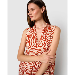 Vestido midi bambula detalles plisados iratia teja