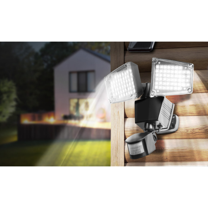 Projecteur LED 2 têtes solaire