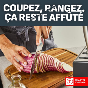 Bloc couteaux TEFAL Eversharp Pro inox 5pcs + ciseaux