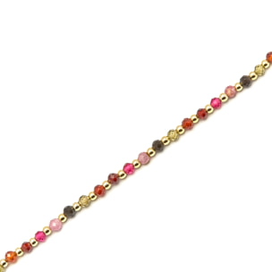 Pulsera de Cristal Multicolor acabada en oro amarillo de 18K