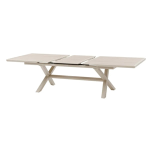 Table de jardin "Axiome" extensible lin & argile 10 places en aluminium
