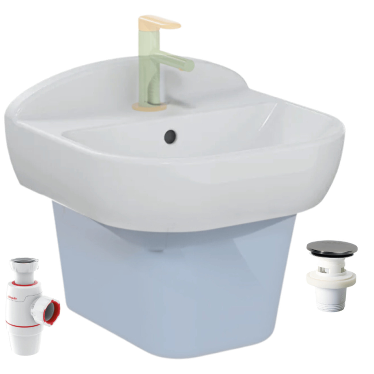 Lavabo pour enfant VITRA Sento Kids 45 cm + siphon et bonde Wirquin