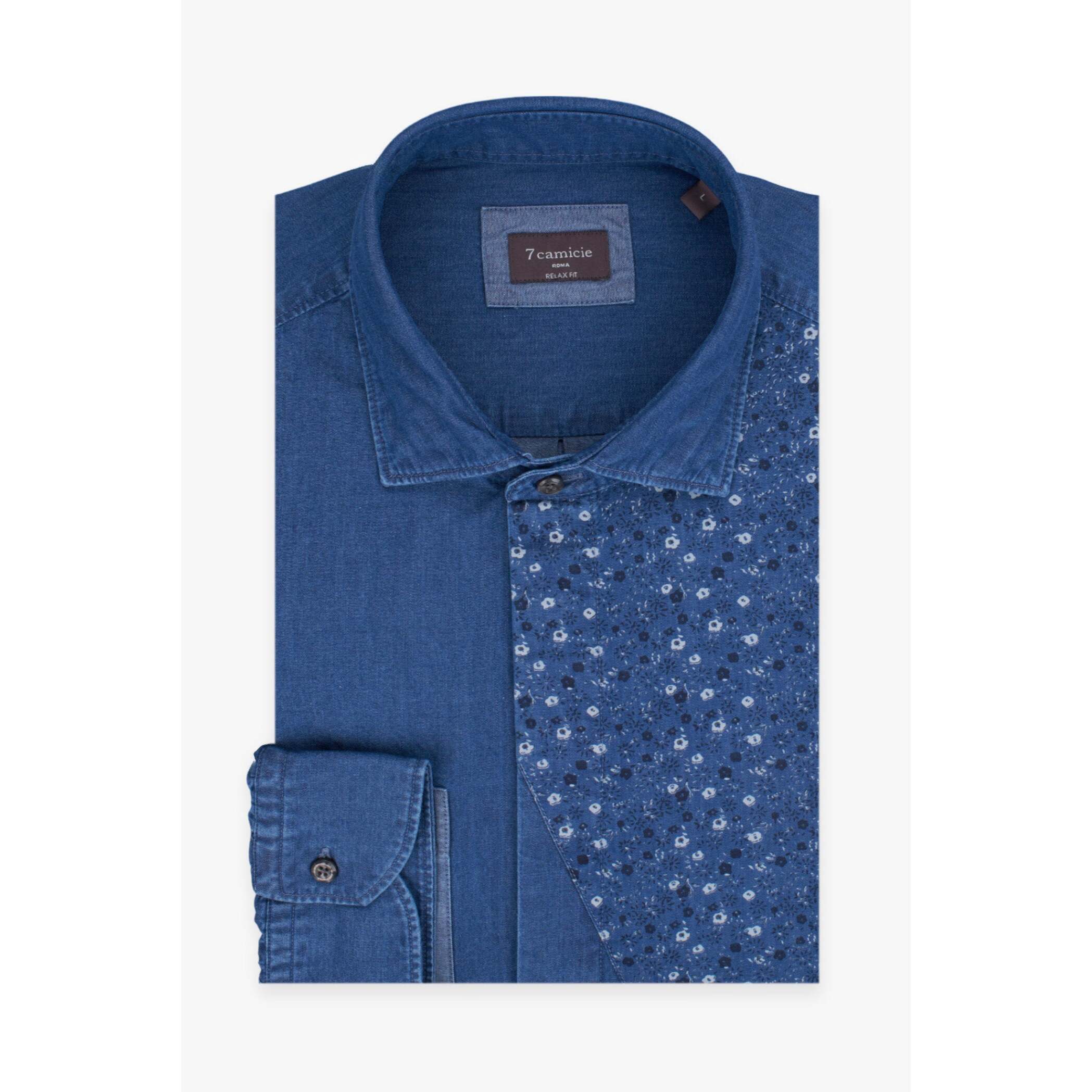 Camici Uomo Kent Jeans Unito Blu