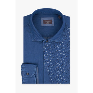 Camici Uomo Kent Jeans Unito Blu