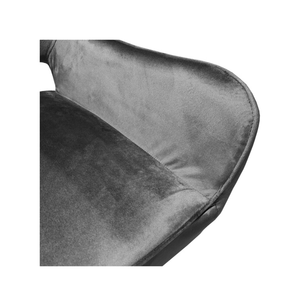 Chaise en velours gris anthracite avec accoudoirs dossier capitonné - GUILLAUME