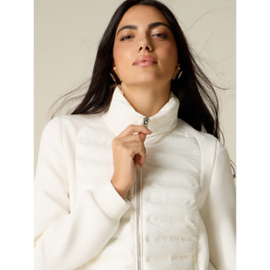 Oltre - Piumino lightweight con maniche in tessuto scuba - Bianco