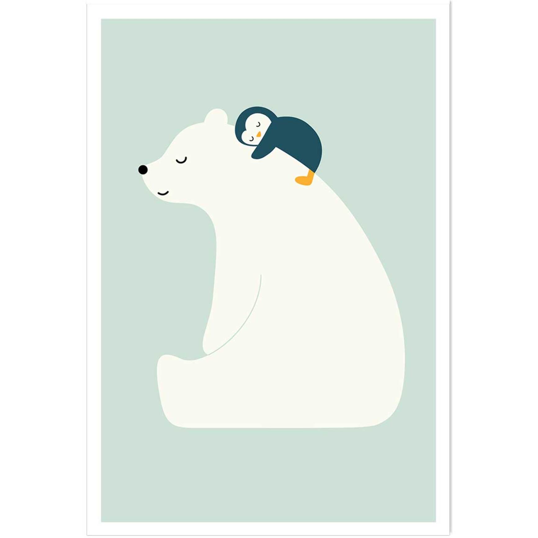 Affiche enfant calin polaire  Affiche seule