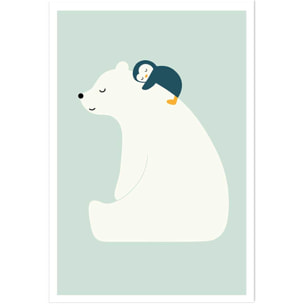 Affiche enfant calin polaire  Affiche seule