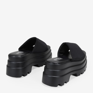 Sandalias de plataforma negras destalonadas en nailon