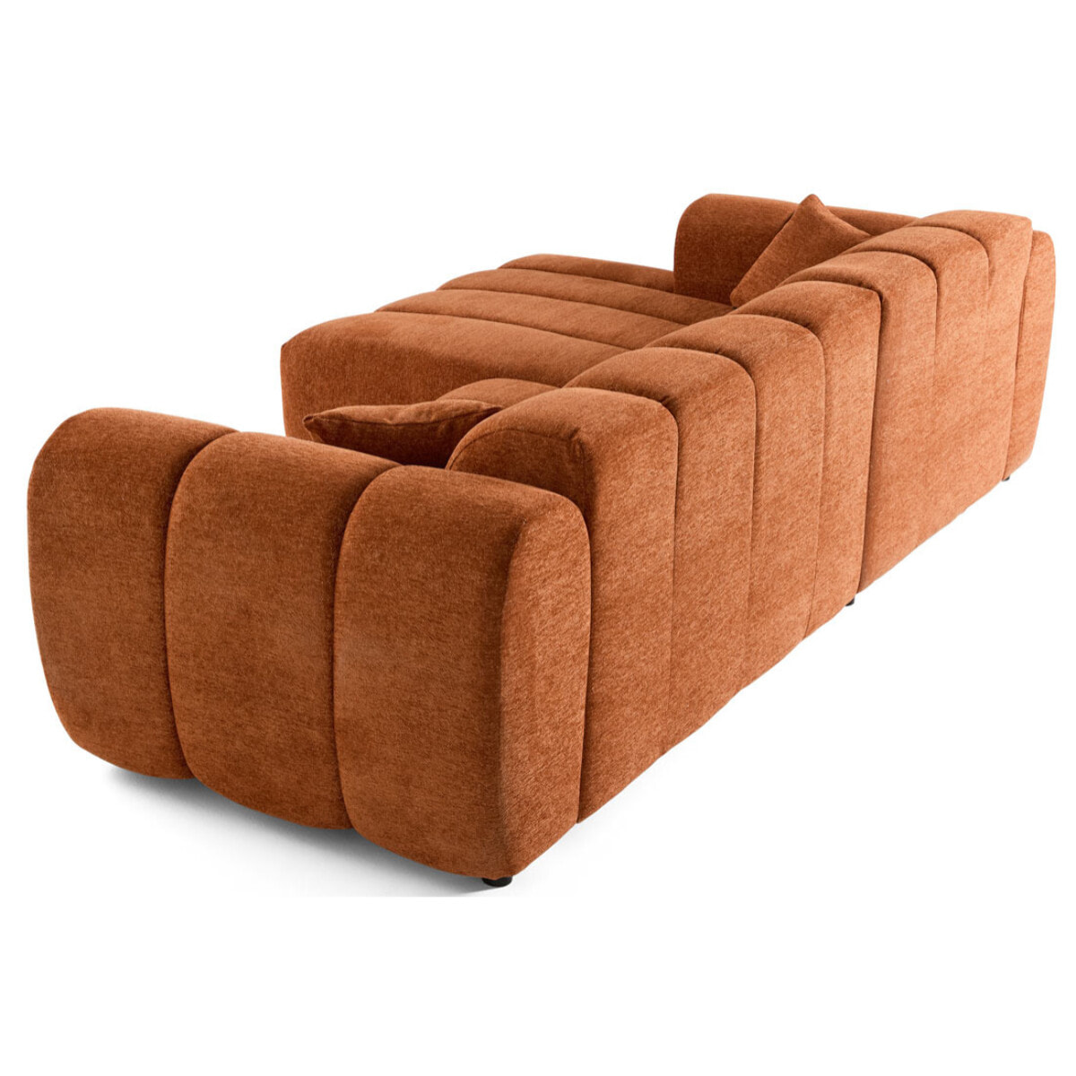 Curtis - canapé d'angle gauche 4 places en tissu texturé - Terracotta