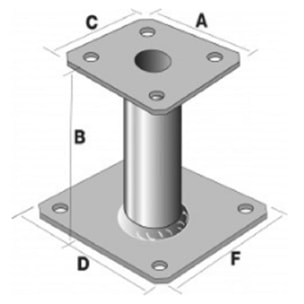 Pied de poteau fixe 'prêt-à-fixer' SIMPSON - kit complet avec fixations - KIT FIX PPA150