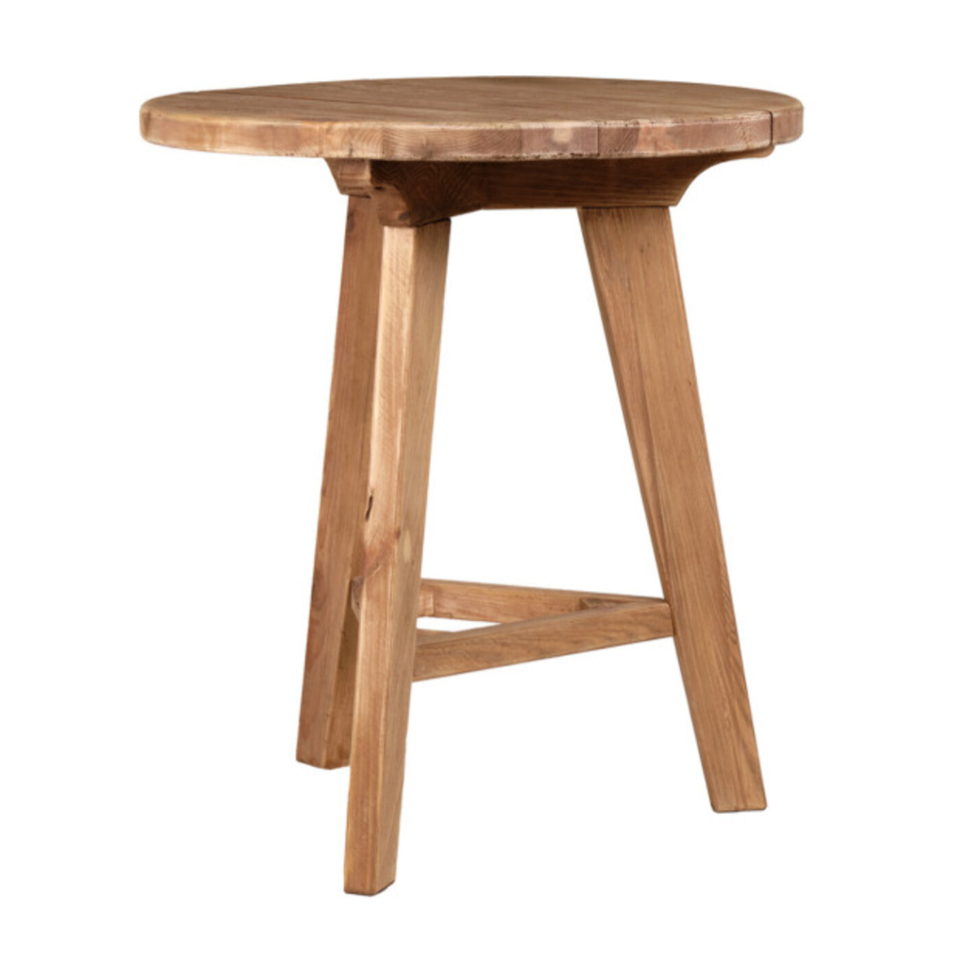 Table haute ronde en bois massif de pin recyclé - ORIGIN