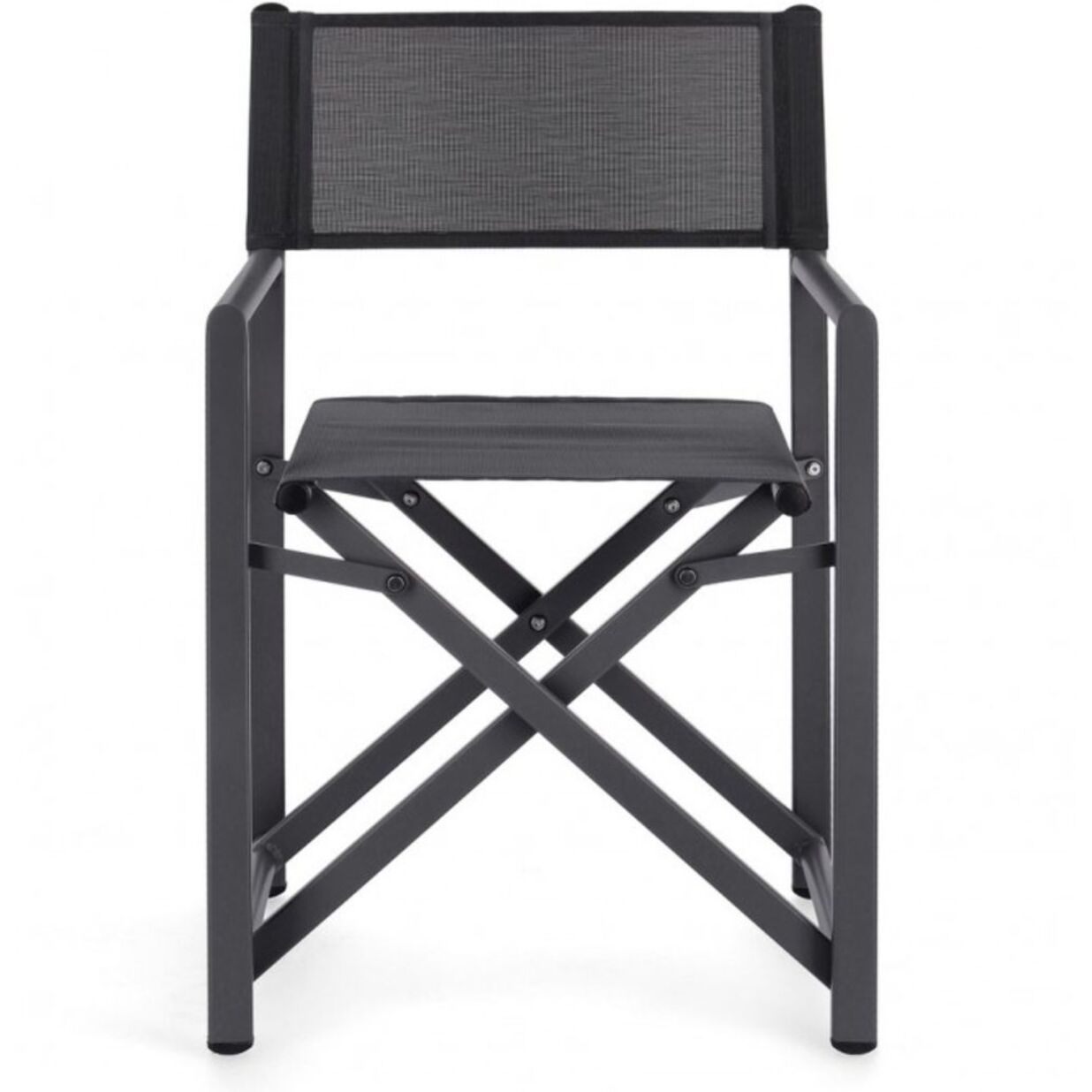 Set di 4 sedie TAYLOR in alluminio antracite e textilene antracite, pieghevoli