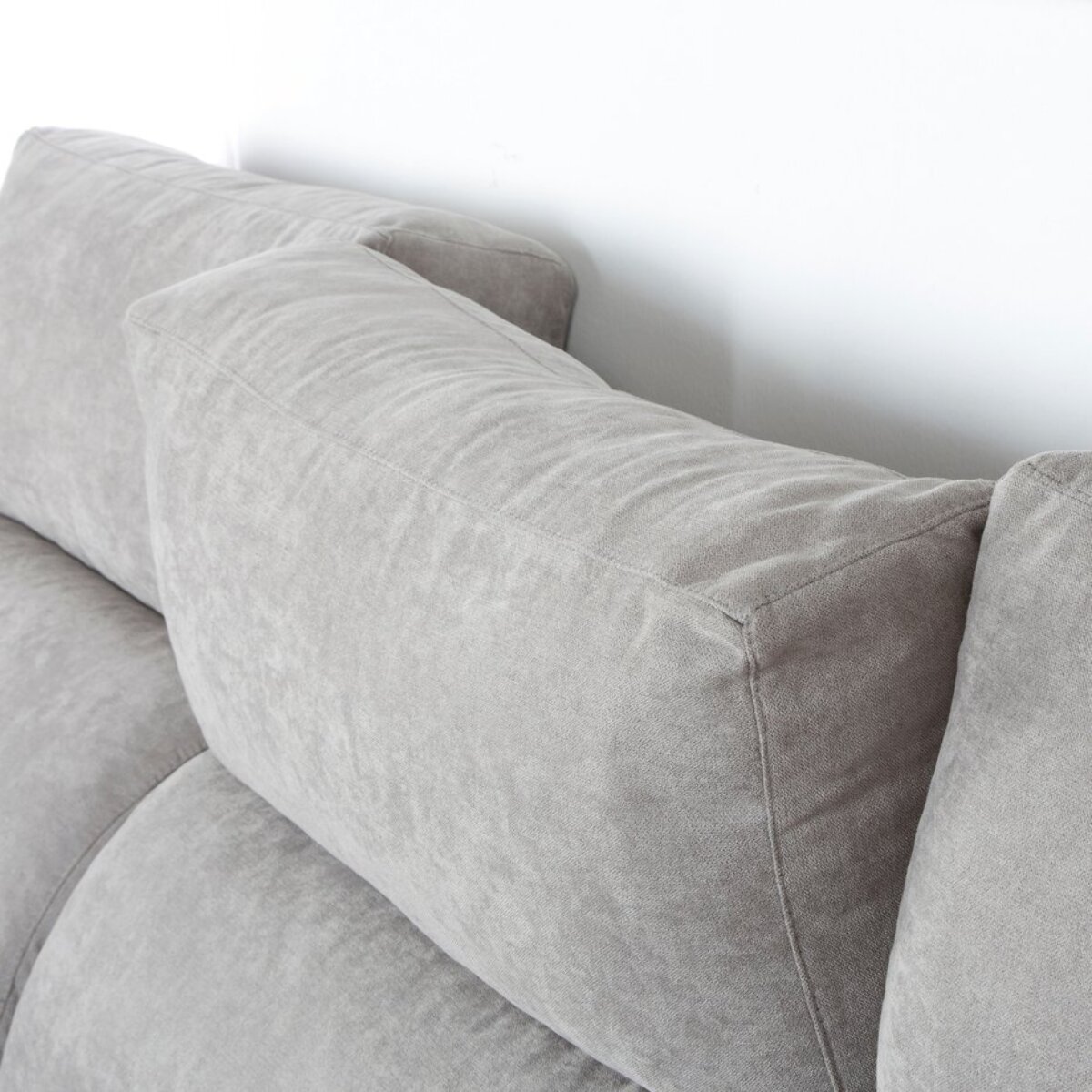 Canapé d'angle Dandy -textile, mousse pu, bois et panneau de particules-couleur gris 295 x 103 x 170 cm