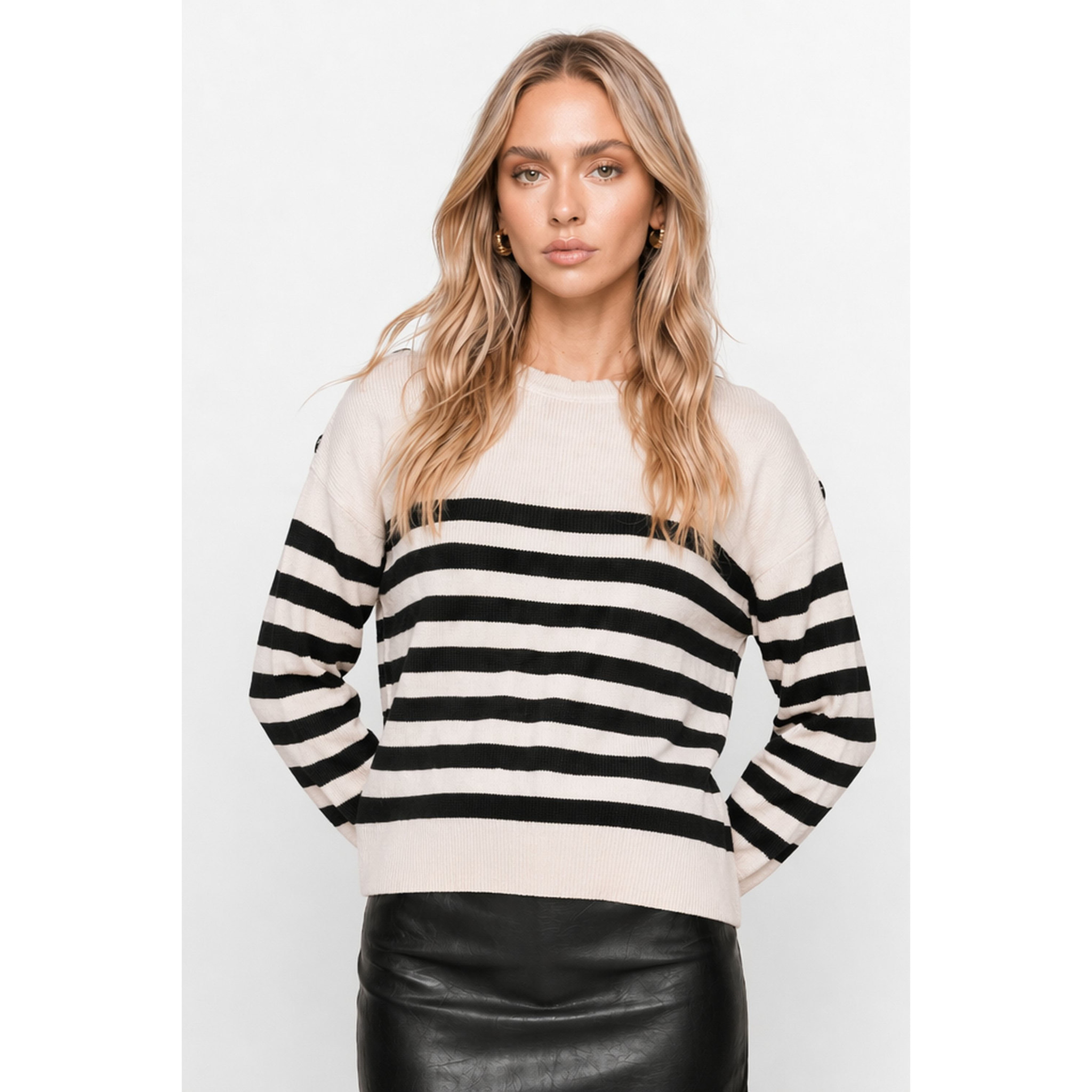 Kocca - Maglia a righe da donna con maniche lunghe e girocollo Donna