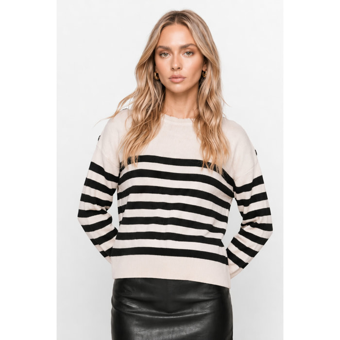 Kocca - Maglia a righe da donna con maniche lunghe e girocollo Donna