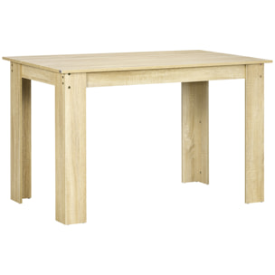 Table à manger grand plateau 4-6 personnes - dim. 120L x 69l x 75H cm - panneaux aspect chêne clair