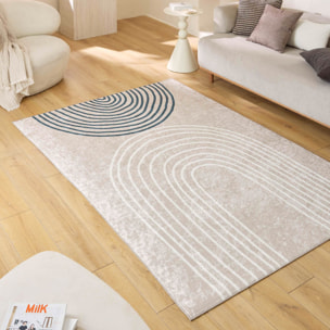 GREGE - Tapis lavable motif arc - Beige