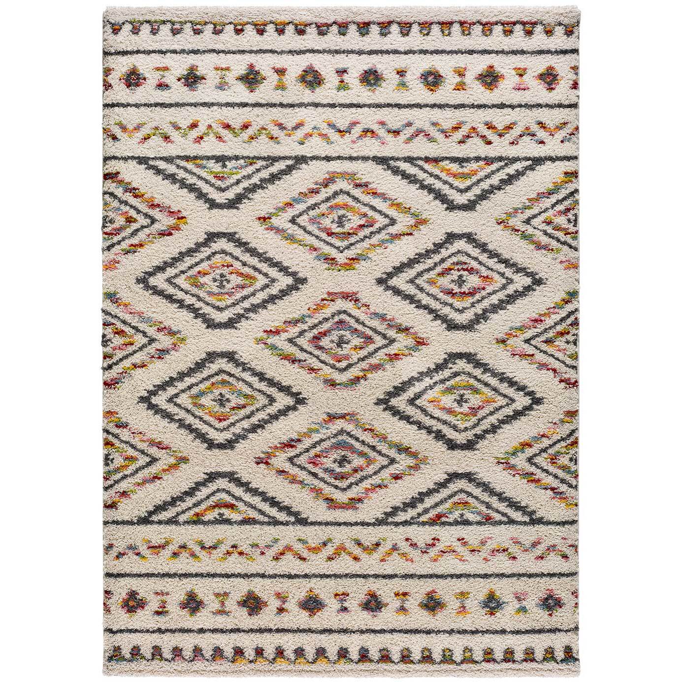 KASBAH Alfombra shaggy bereber multicolor, varias medidas disponibles