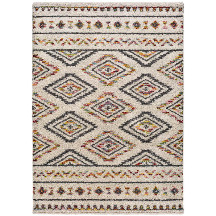 KASBAH Alfombra shaggy bereber multicolor, varias medidas disponibles