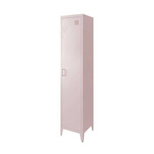 Armoire chambre en acier rose. 4 espaces de rangement. casier