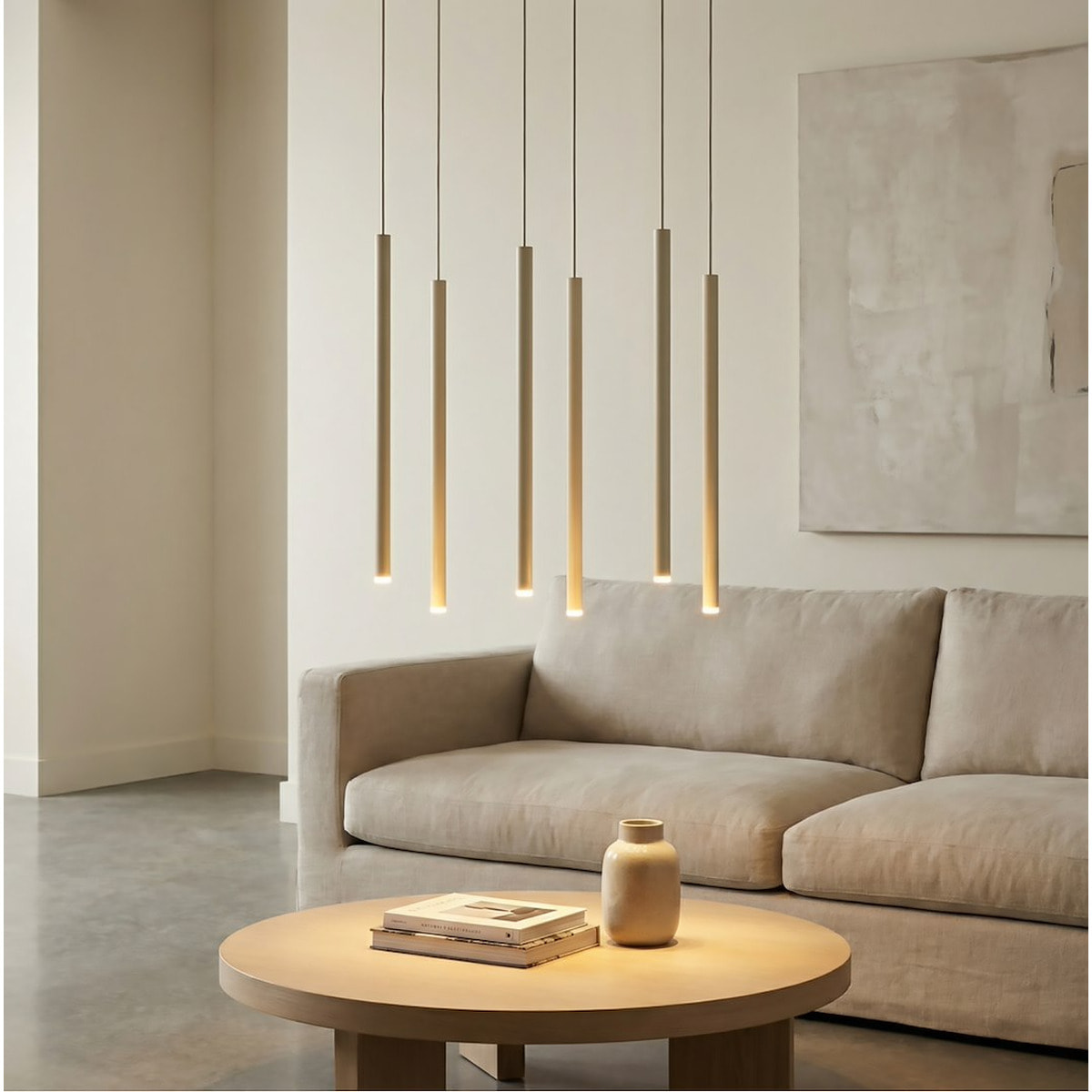 Lampada a sospensione SELTER in acciaio beige