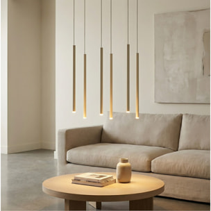 Lampada a sospensione SELTER in acciaio beige