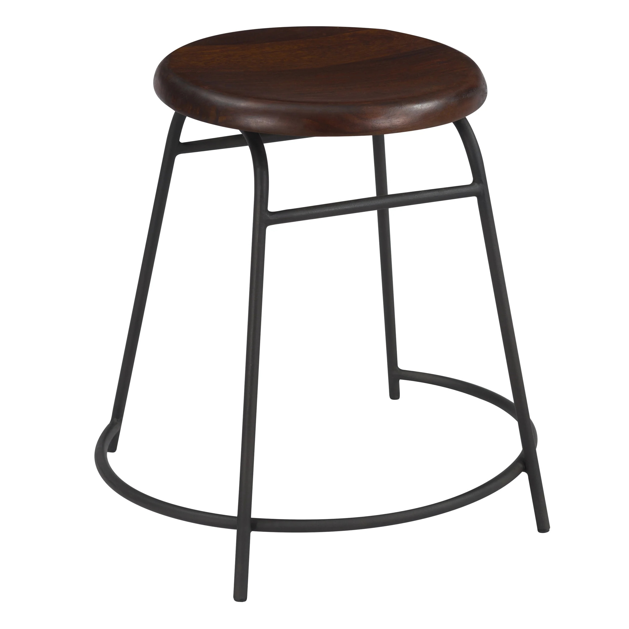 Lot de 2 tabourets en bois foncé - Barney