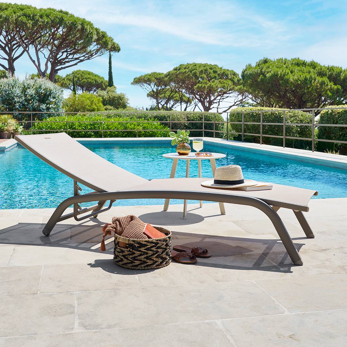 Transat Bonao beige lin/acajou