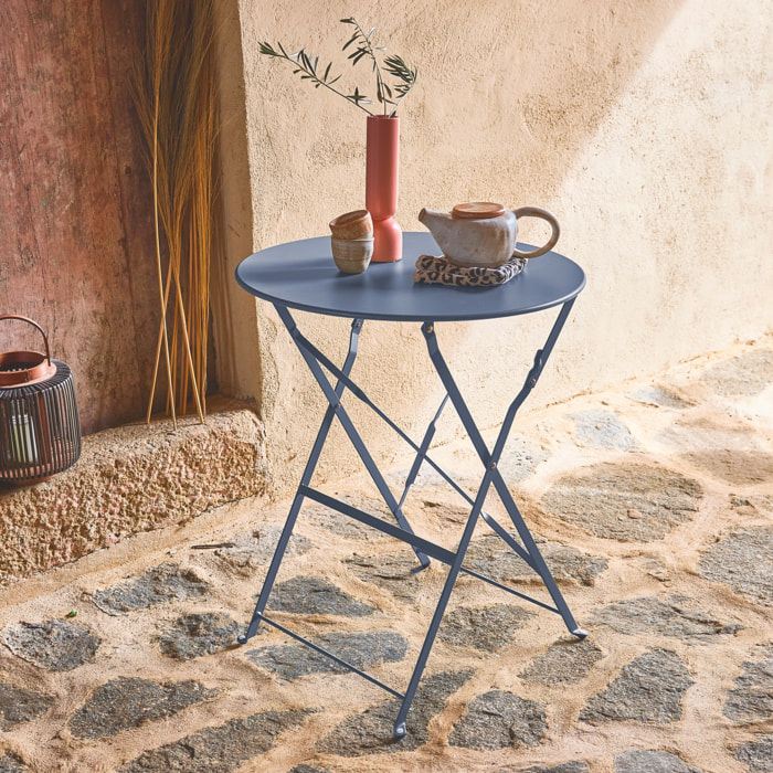 Table de jardin bistrot ronde pliante métal 2 places EMILIA 60CM